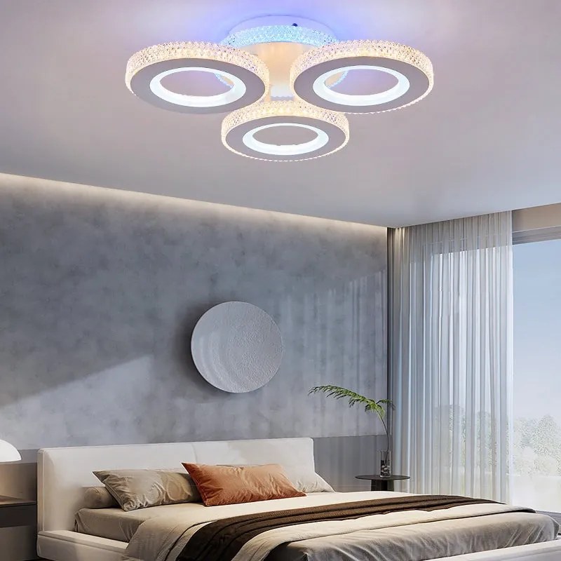 Lustra LED Cu Telecomanda, Elit's,3 Tipuri De Lumina, Intensitate Reglabila, 122W, Alb