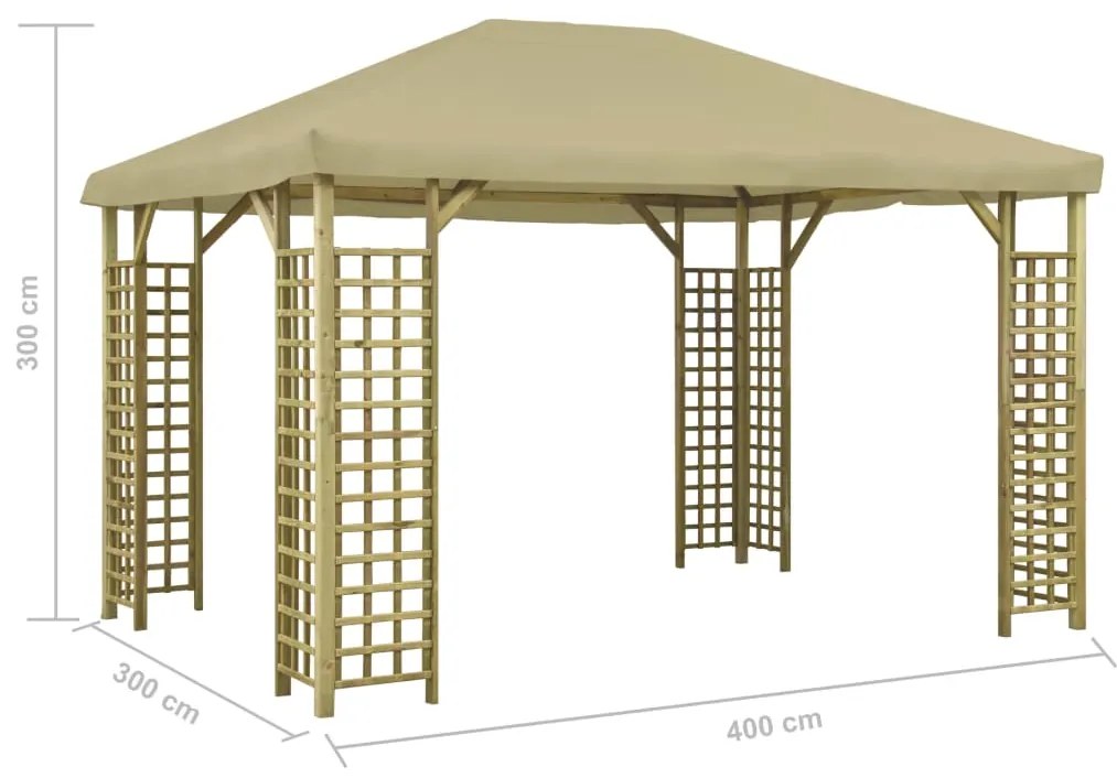 Pavilion, bej, 4 x 3 m (310033+47714) Bej, 4 x 3 m