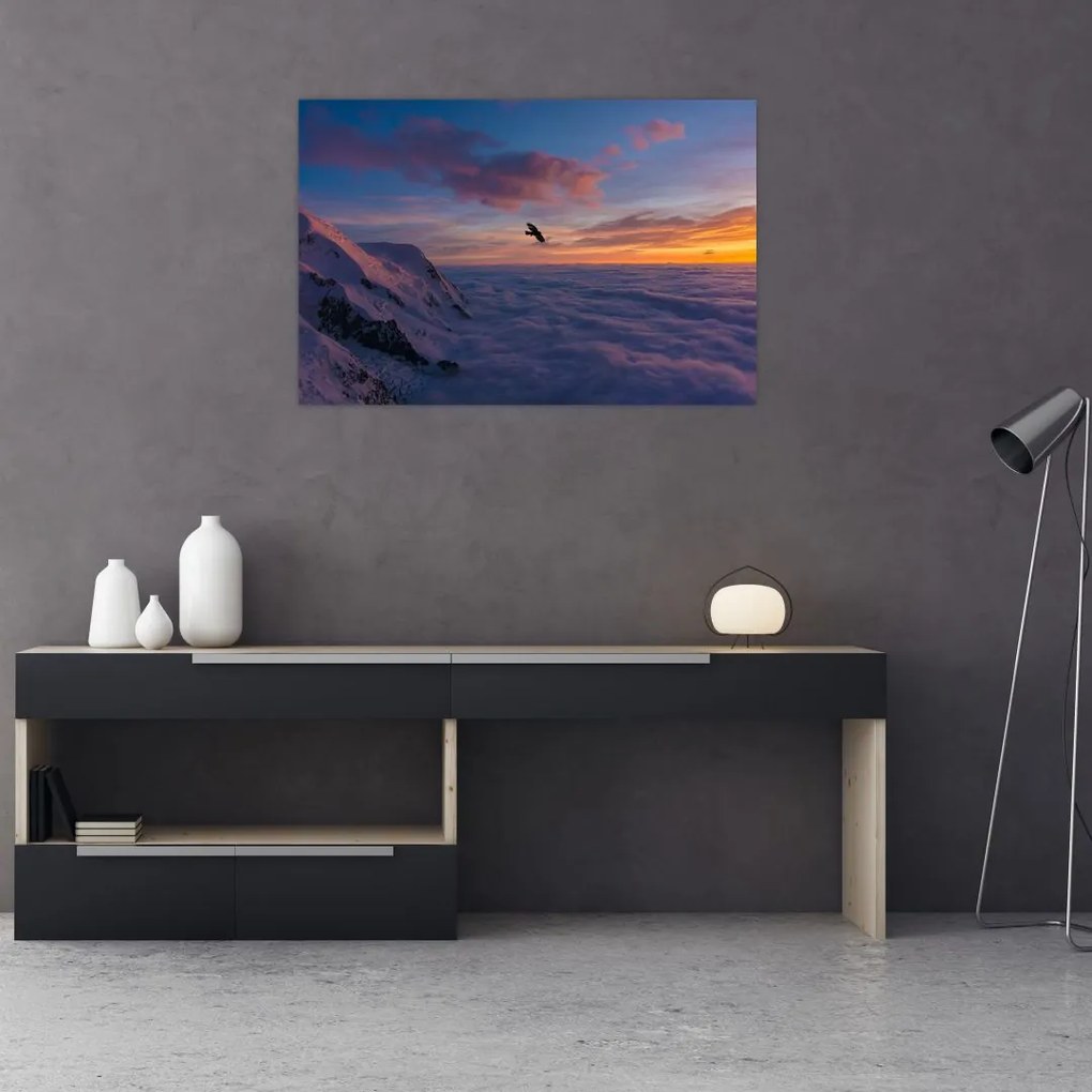 Tablou în apus de soare, Mont Blanc (90x60 cm)