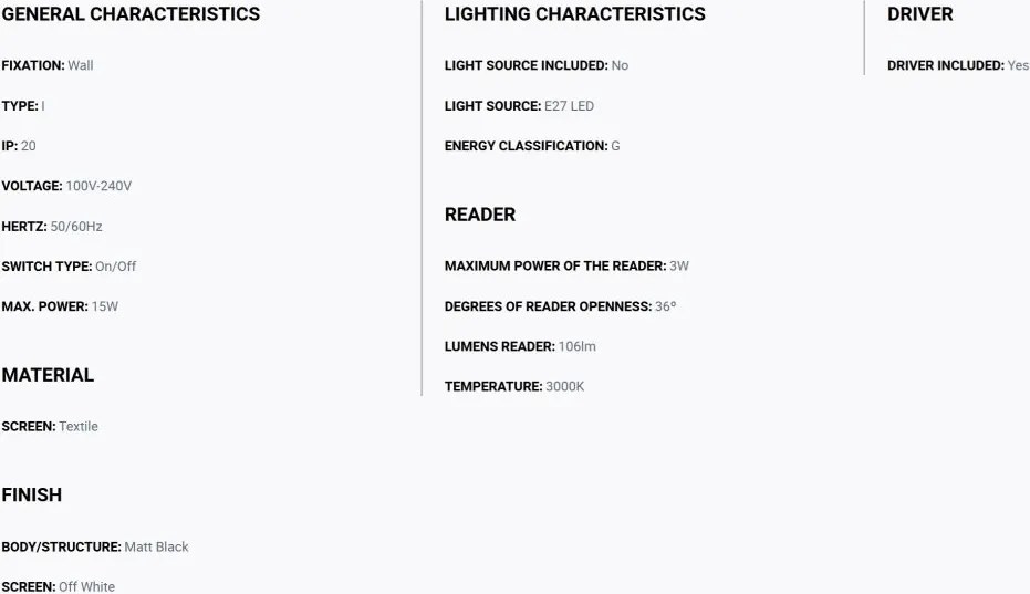 Aplica de perete cu reader LED NILA