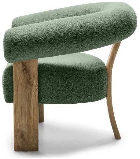 Fotoliu design verde închis KOKEI, stejar