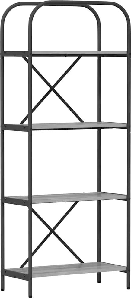vidaXL Raft pentru cărți Gri Sonoma 60 x 30 x 146 cm Lemn compozit