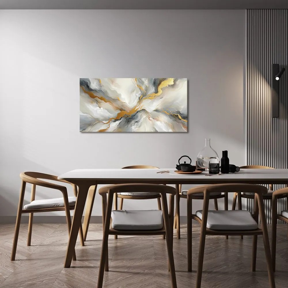 Tablou abstract energie aurie