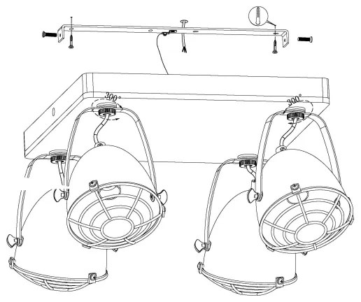Eglo 49079 - Plafonieră cu spoturi GATEBECK 4xE14/40W/230V