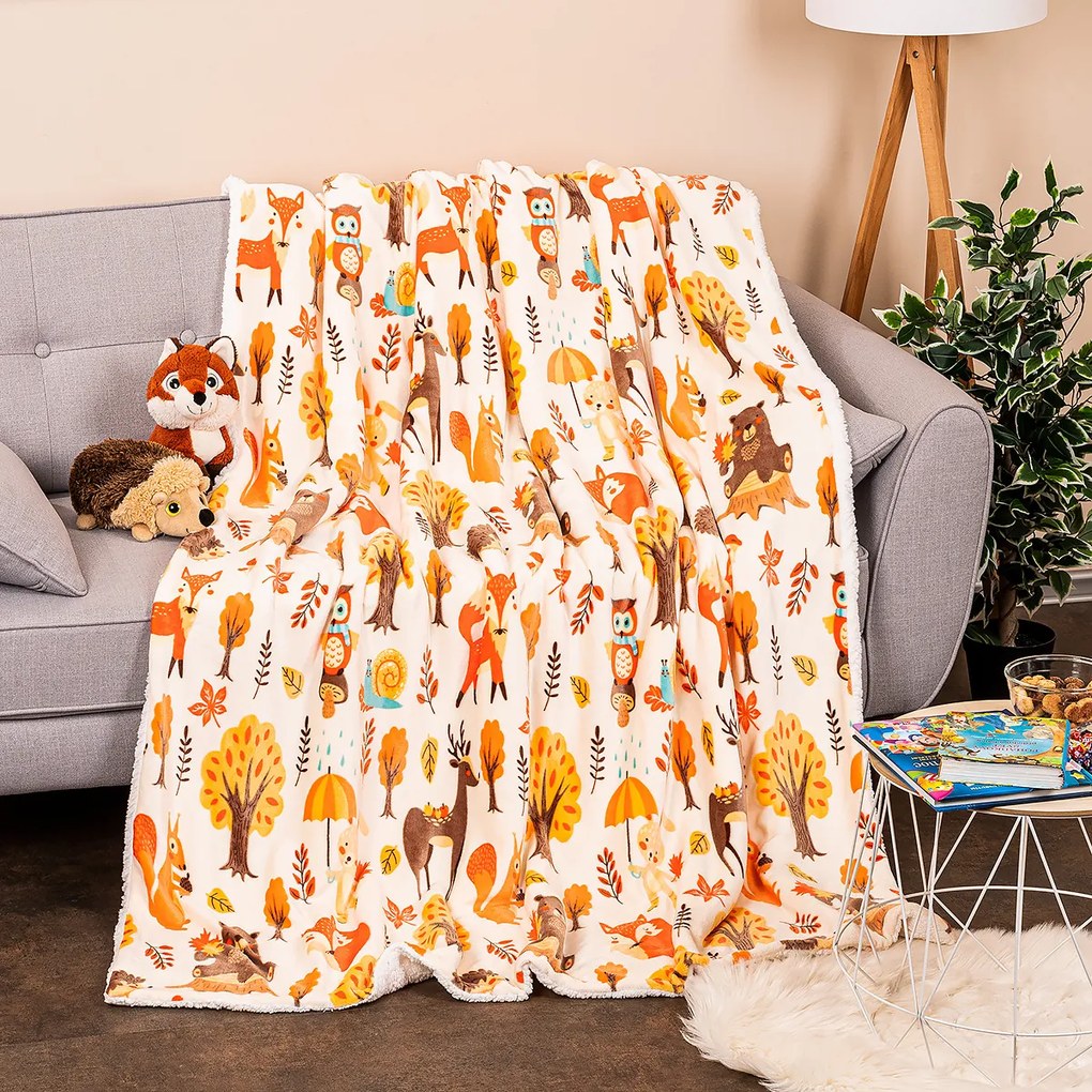 Pătură din imitație blăniță 4Home Into the woods, 150 x 200 cm