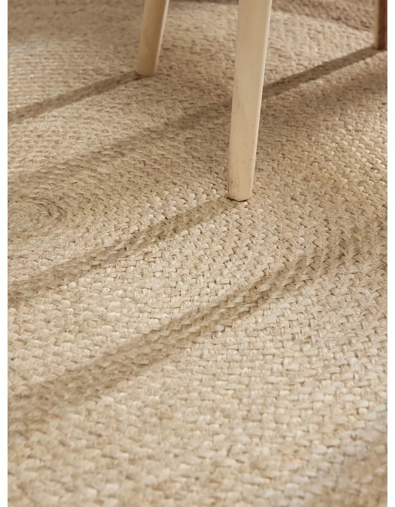 Covor grej reversibil, țesut manual rotund din iută ø 200 cm Jutta Greige – Hanse Home