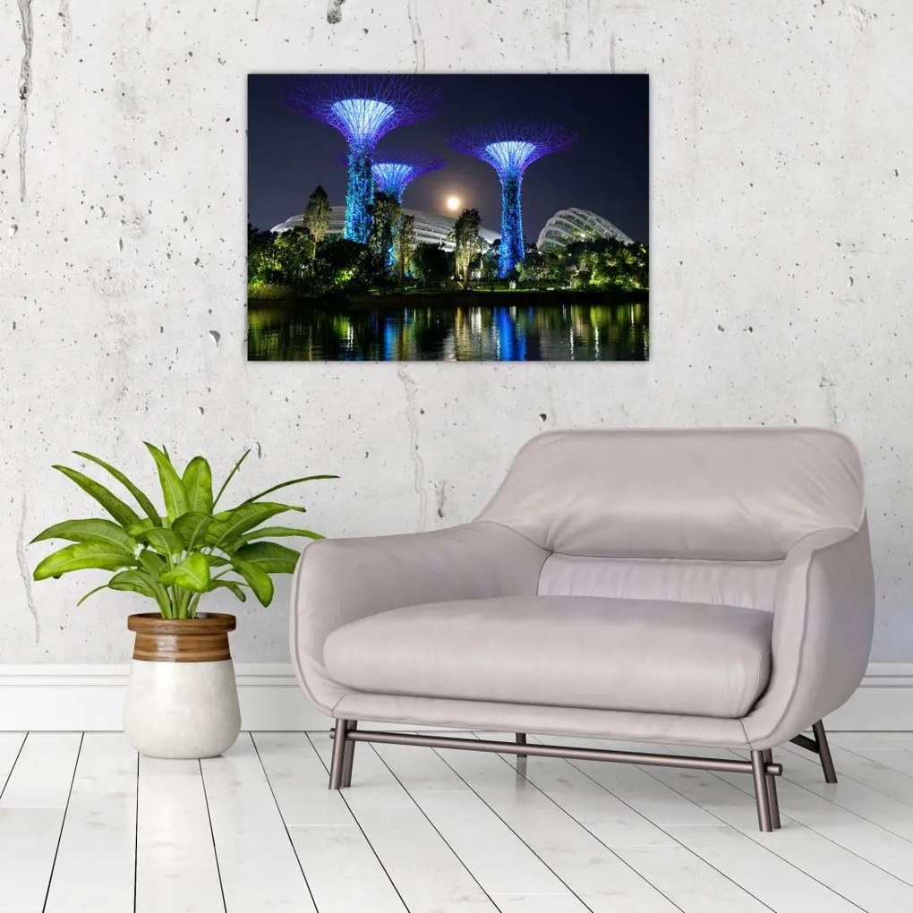 Tablou cu lună plină în grădinile din Singapur (70x50 cm)