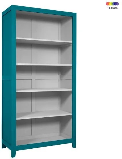 Biblioteca albastra/gri din lemn de pin si MDF pentru copii 180 cm Parisienne Laurette