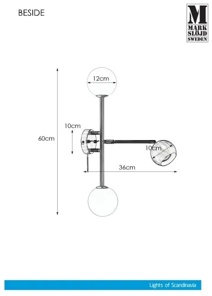 Aplică BESIDE 2xG9/20W/230V + 1xGU10/7W/230V crom Markslöjd 108256