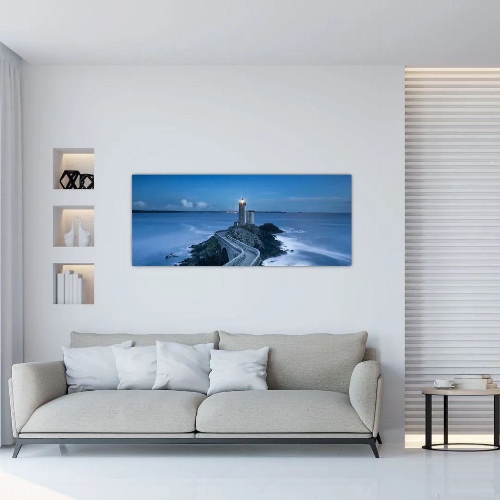 Tablou cu far și marea (120x50 cm)