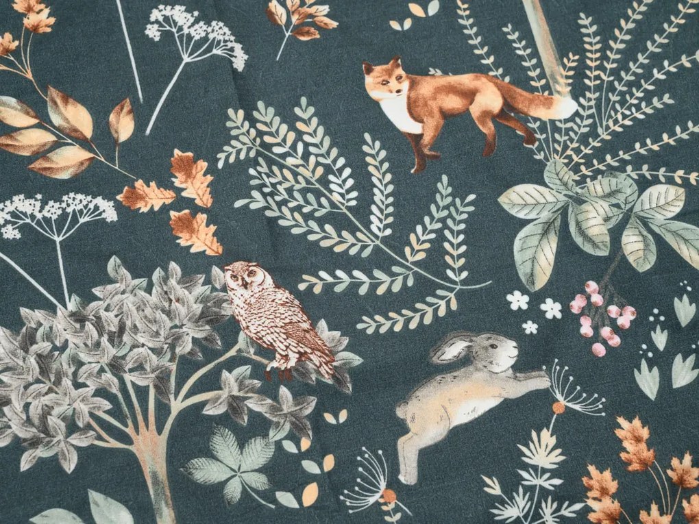 Lenjerie de pat din microfibra THE FOX AND THE HARE verde inchis Dimensiune lenjerie de pat: 2 buc 70 x 90 cm | 200 x 220 cm