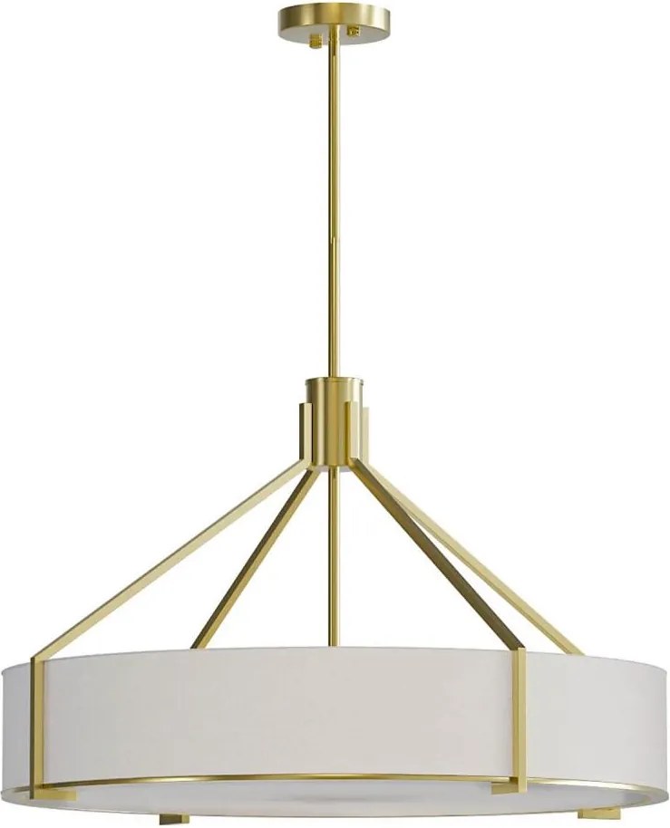 Open Design OR85662 - Lustru pe tijă DORETTO, 6xE27/15W/230V, Ø70 cm, auriu/alb