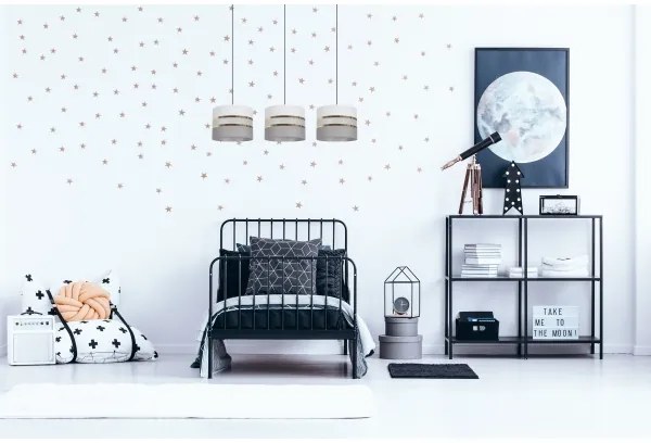 Lustră pe cablu CORAL 3xE27/60W/230V alb/gri