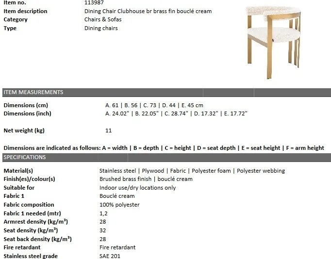Scaun elegant design LUX Clubhouse, crem 113987 HZ