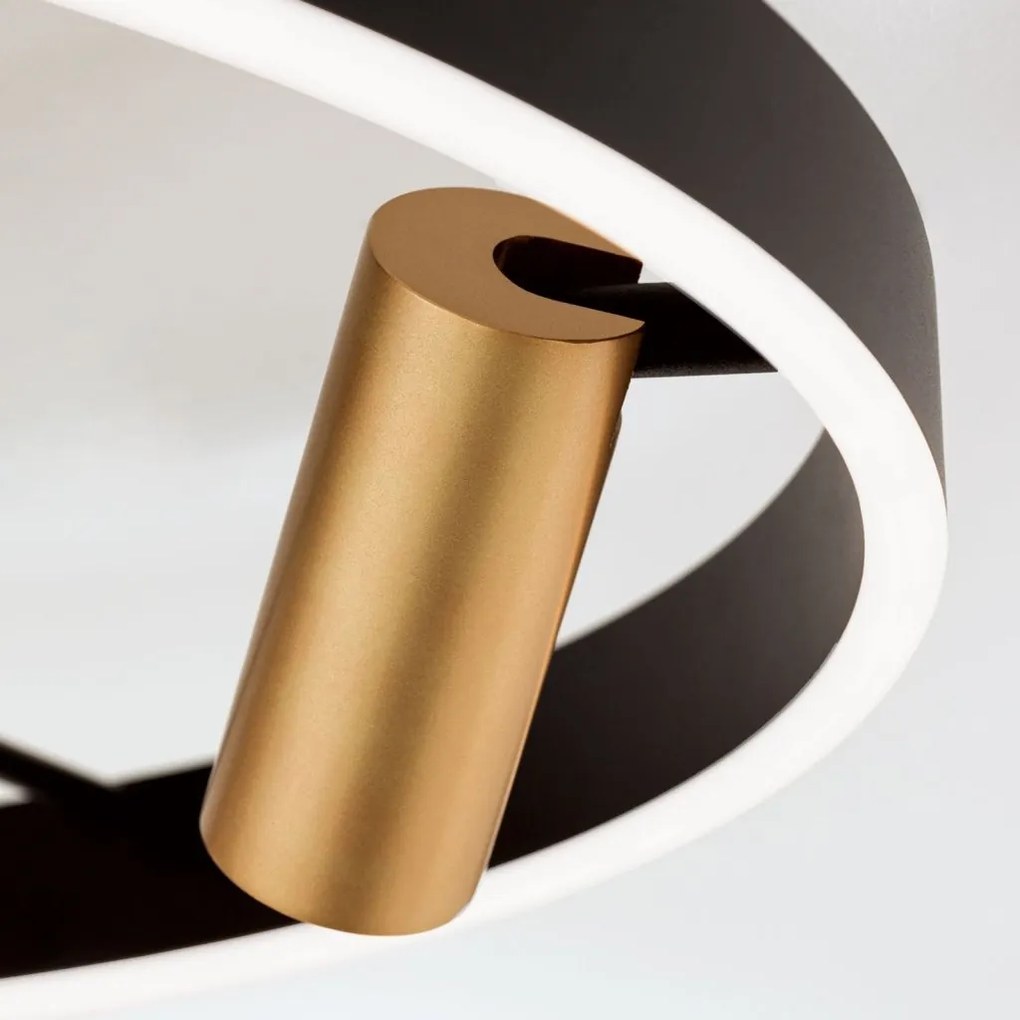 Lustra LED aplicata cu 3 spoturi BERLIN negru/auriu