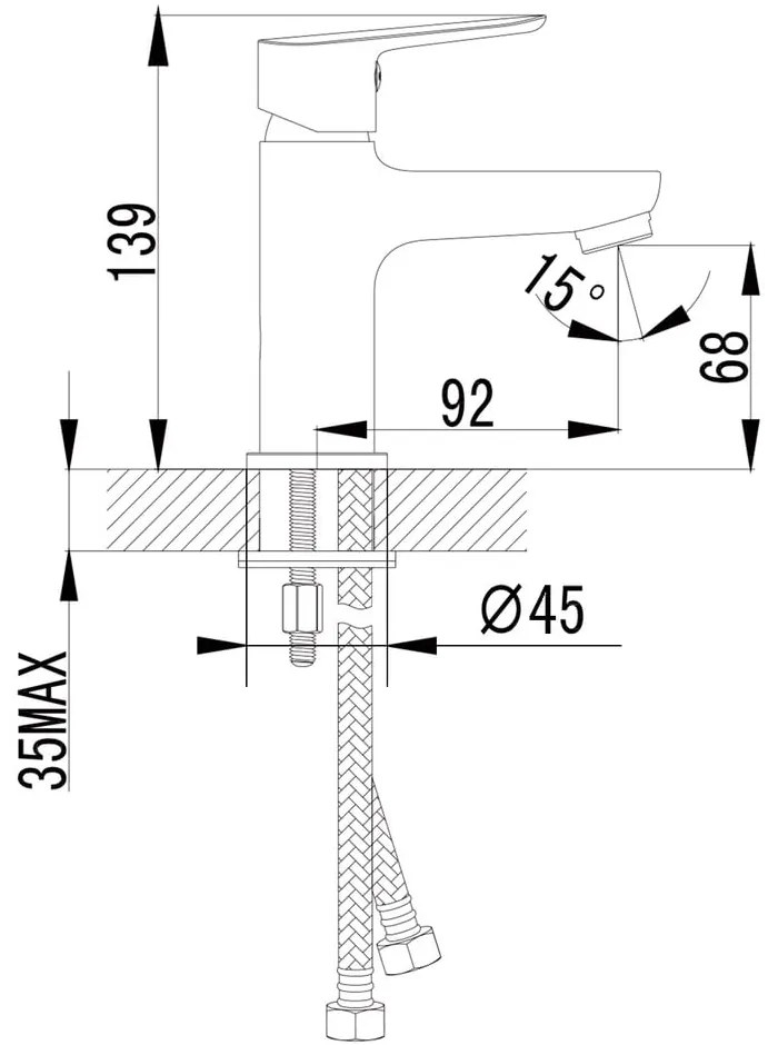 Baterie argintiu-lucios pentru chiuvetă înaltă Small – Sapho
