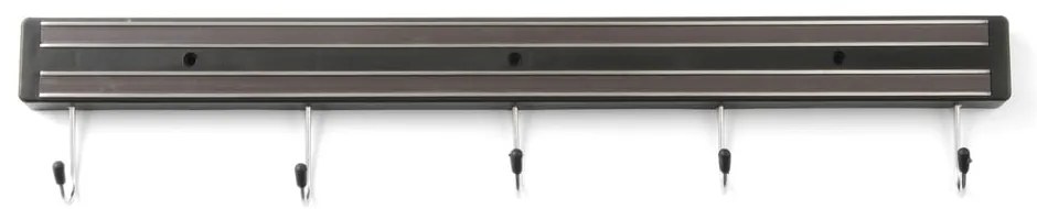 Bară magnetică pentru cuțite cu 5 cârlige Hendi, lungime 47 cm, negru