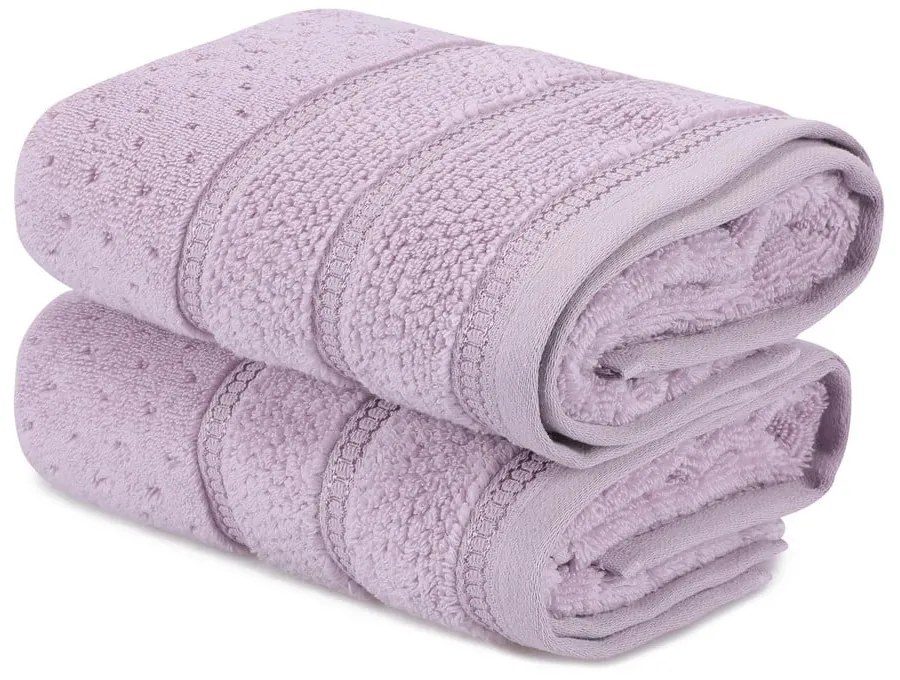 Set 2 prosoape din bumbac Foutastic Arella, 50 x 90 cm, violet