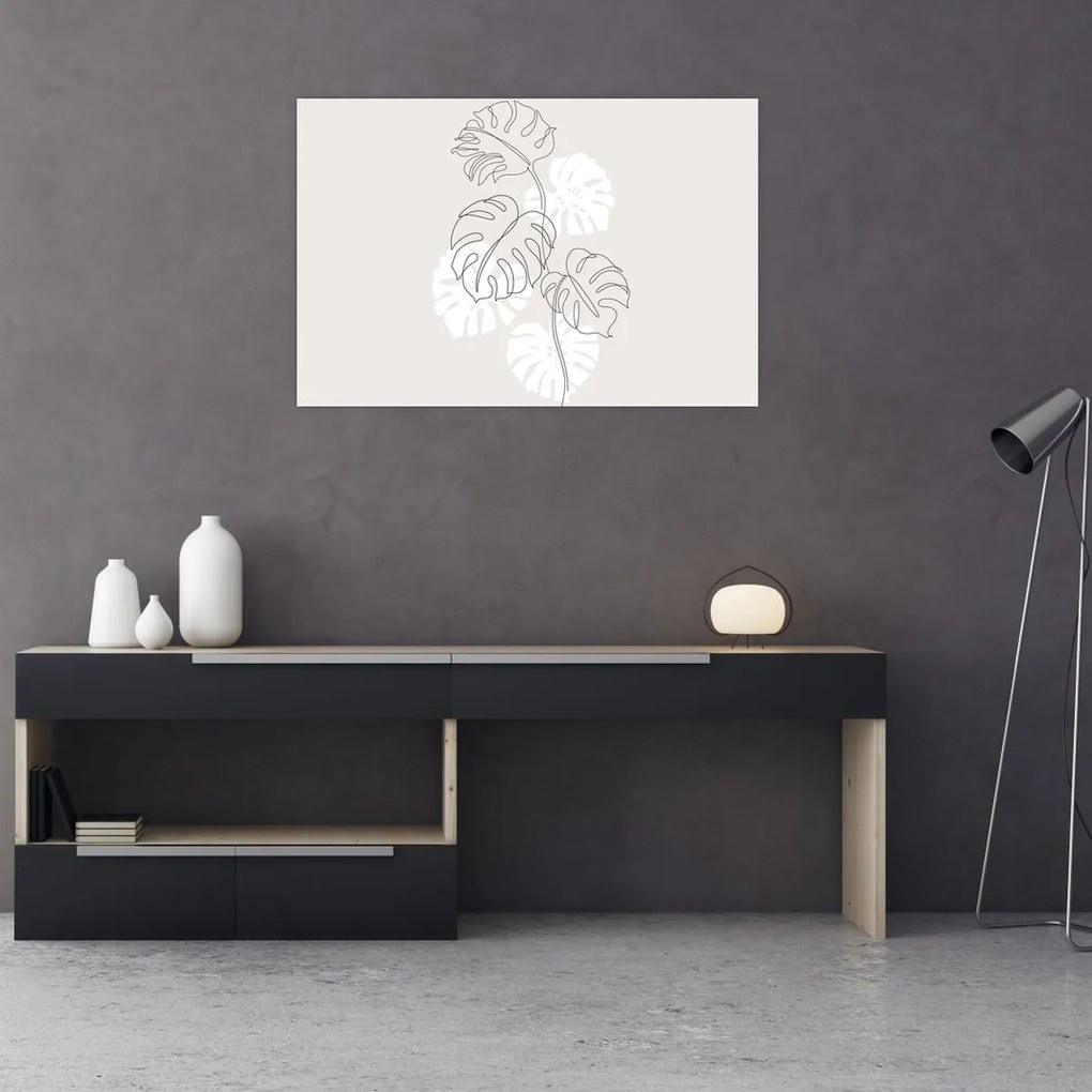 Tablou - Linia de artă monstera N⁰3 (90x60 cm)