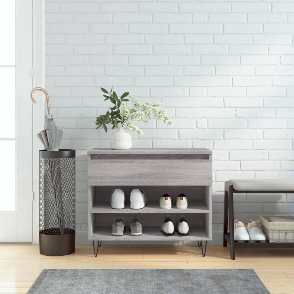 vidaXL Pantofar, gri sonoma, 70x36x60 cm, lemn prelucrat