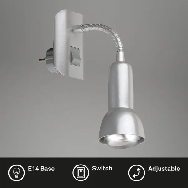Corp de iluminat pentru priză Briloner 2739-014P 1xE14/25W/230V