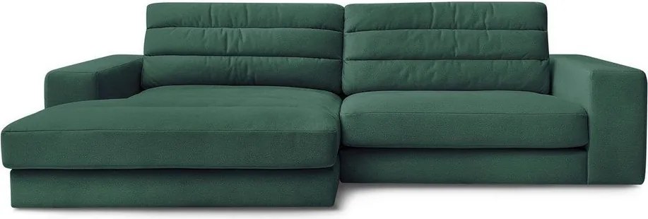 Colțar verde cu tapițerie din catifea (cu colț pe partea stângă/cu șezlong) Sierra – Bobochic Paris