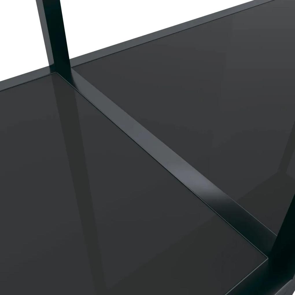 Masa consola, negru, 140x35x75,5 cm, sticla securizata 1, Negru, 140 x 35 x 75.5 cm