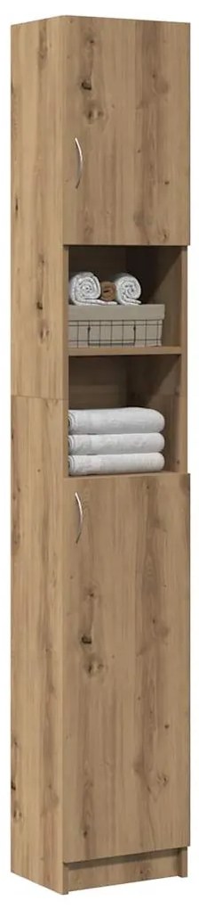 vidaXL Dulap de baie, stejar artizanal, 32x25,5x190 cm, lemn prelucrat