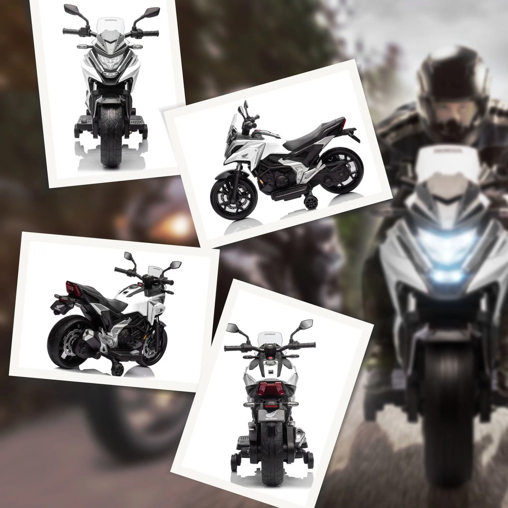 AIYAPLAY Moto electrică pentru copii, motocicletă Honda pentru copii 3-6 ani cu muzică, faruri alb | Aosom Romania
