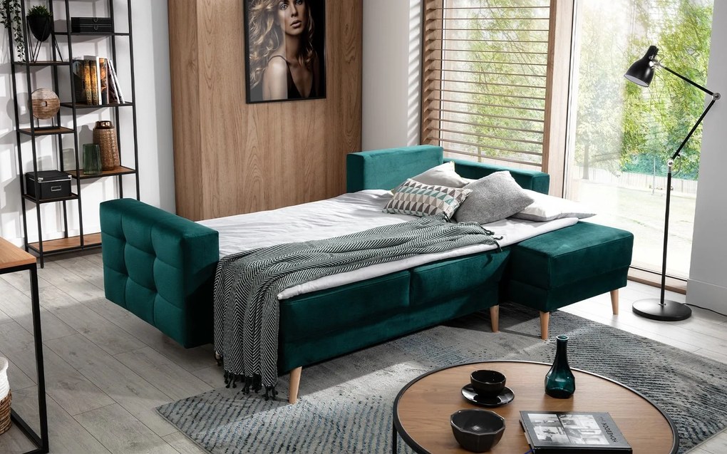 Colțar lemn masiv Extensibil Oslo 248x162cm Ladă Depozitare Personalizabil