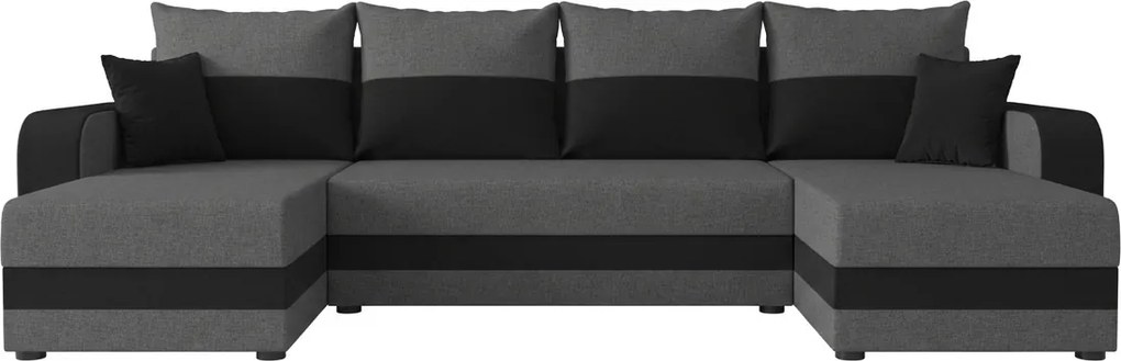 Coltar extensibil in forma de U VALERIO 305x140 cm, gri inchis/antracit