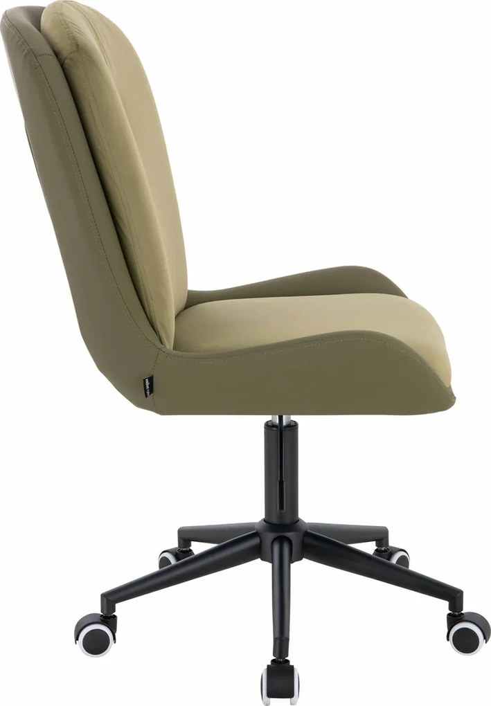 HR690K Scaun Velvet&amp;soft Piele Pu Măsline/Khaki Bază Neagră