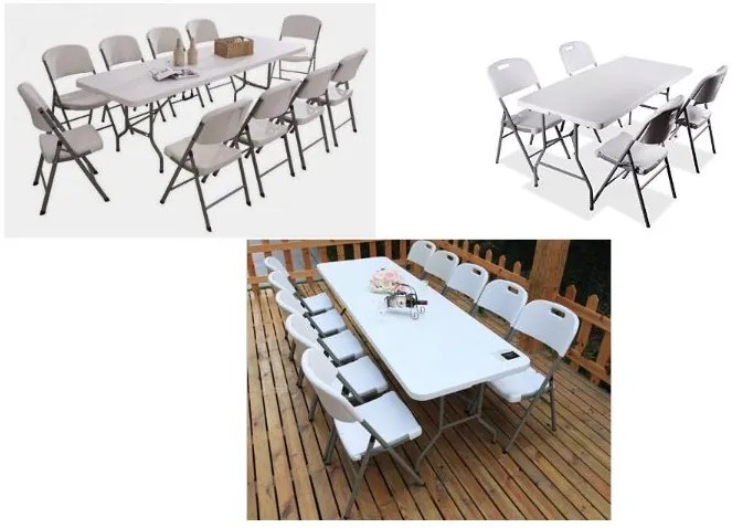Masă pliabilă de catering 180cm negru