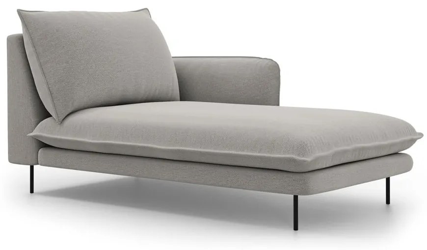 Șezlong divan cu cotieră pe partea dreaptă Cosmopolitan Design Vienna, gri deschis