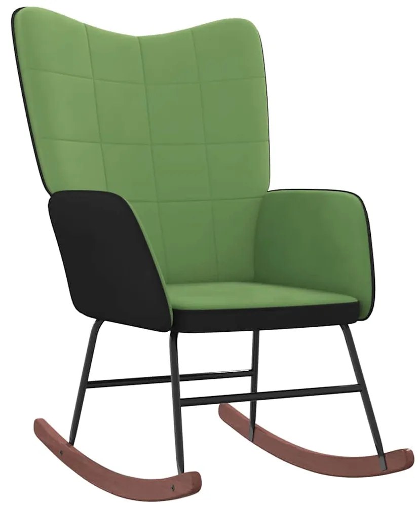 327878 vidaXL Scaun balansoar, verde deschis, catifea și PVC