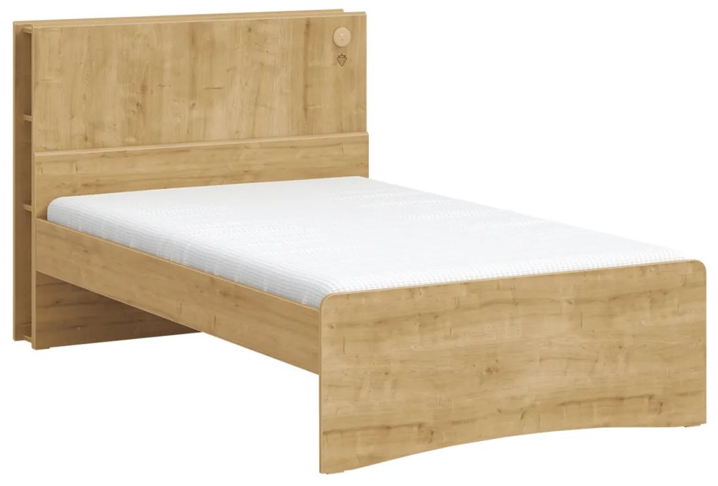 Pat Mocha 120x200 cm cu tablie cu rafturi ,   spatiu organizat si design modern pentru copii si adolescenti