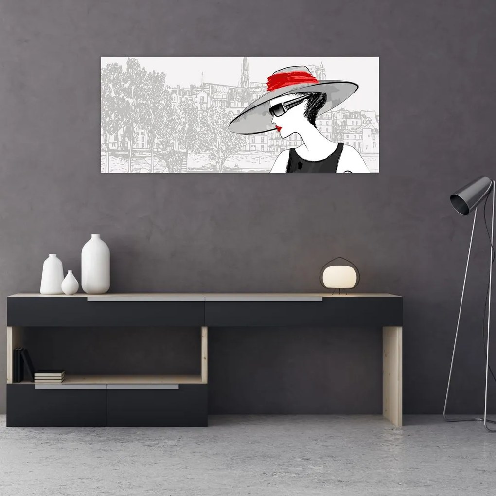 Tablou - Doamna la oraș (120x50 cm)