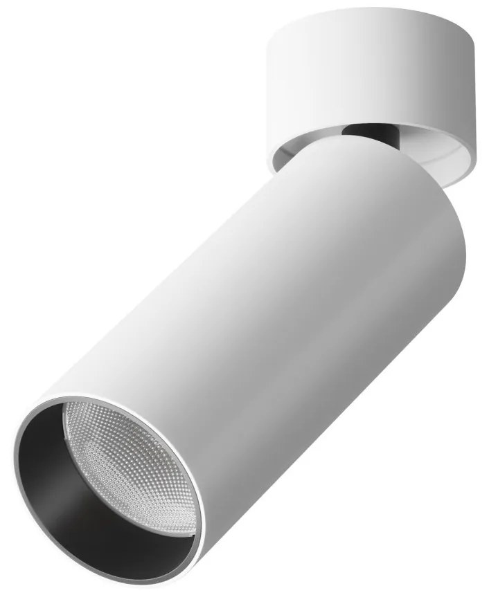 Spot LED aplicat directionabil, dimabil, design tehnic Focus alb, 3000K