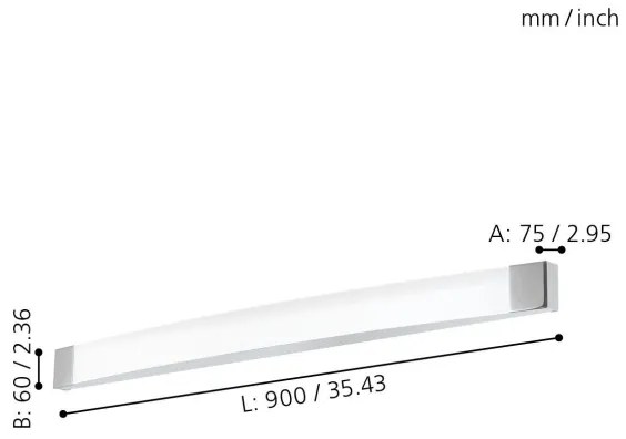 Eglo 98193 - Aplică perete baie LED SIDERNO LED/24W/230V IP44