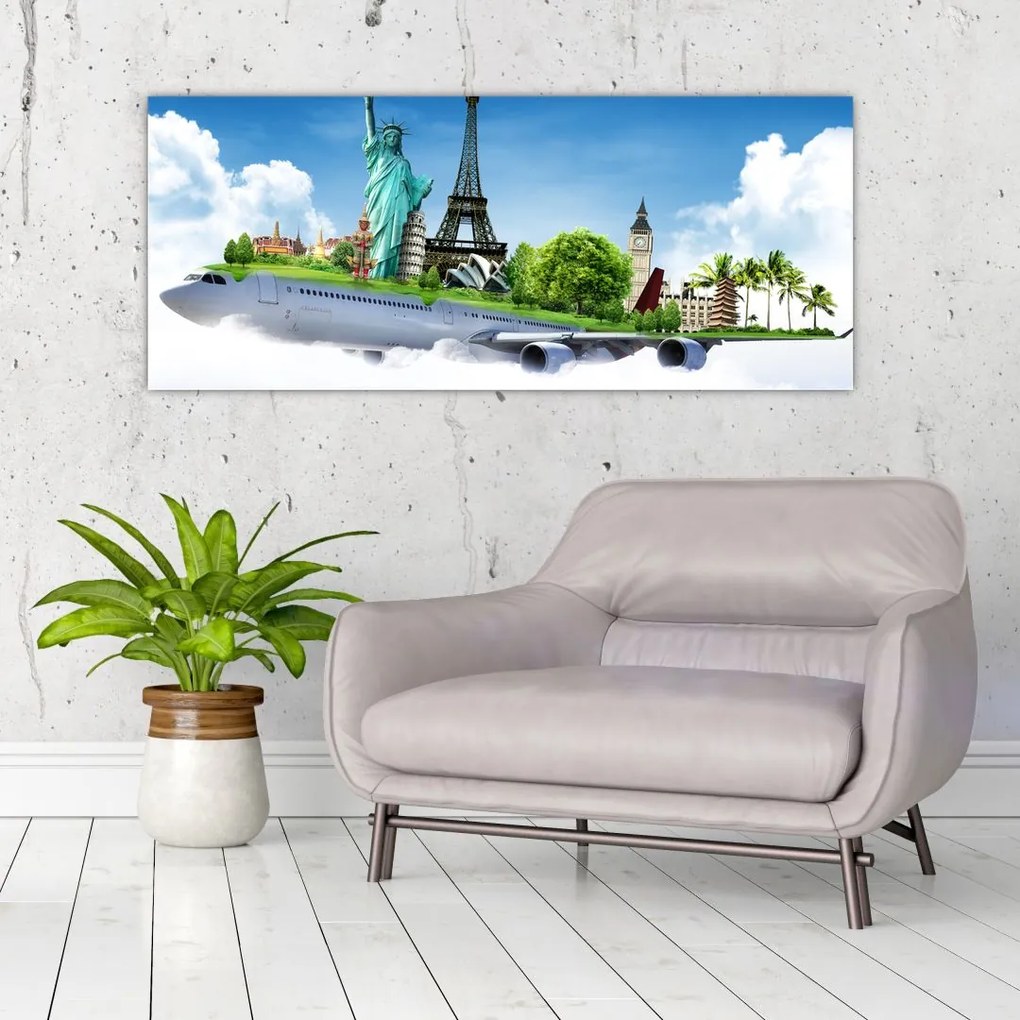 Tablou - Călătorie în jurul lumii (120x50 cm)