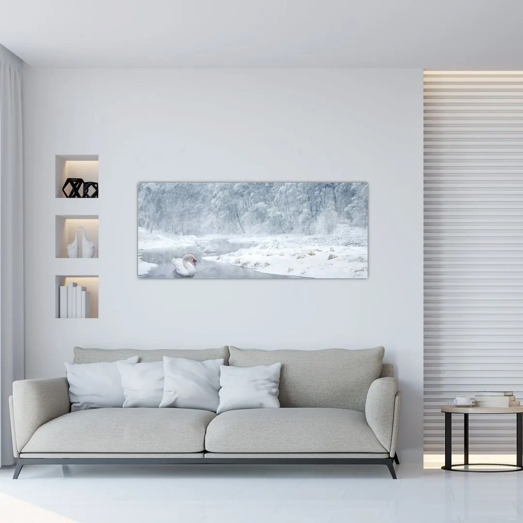 Tablou cu lebăde (120x50 cm)