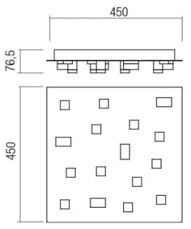 Plafonieră LED PIXEL LED/48W/230V 3000K Redo 01-2016 45x45 cm alb