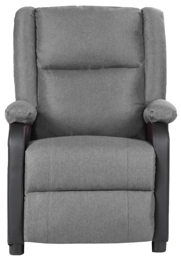 329496 vidaXL Fotoliu de masaj, gri deschis, piele ecologică și textil