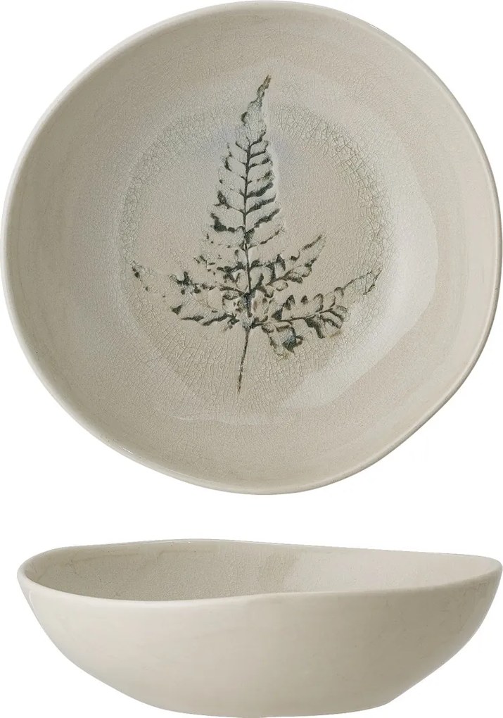 Farfurie adâncă din ceramică cu motiv floral aplicat manual, D21×H6 cm, 1000 ml, „Bea"