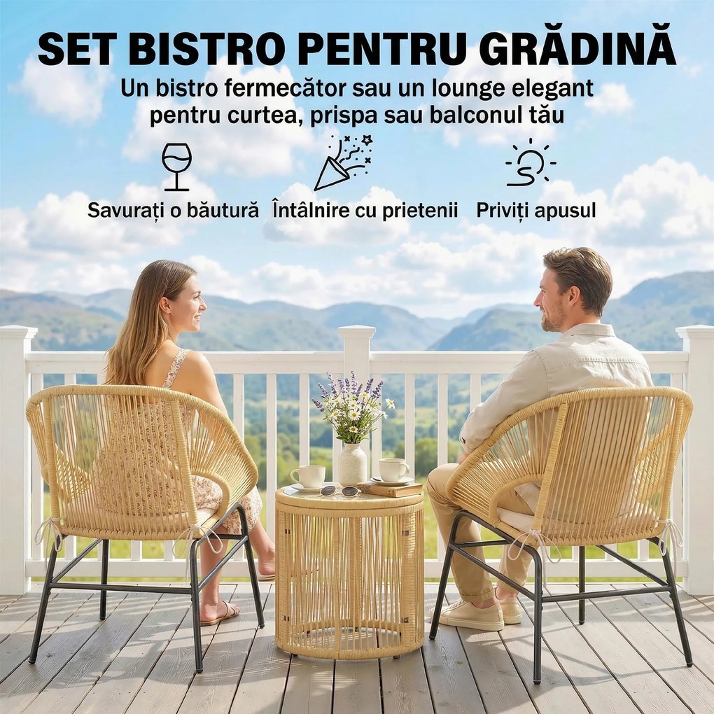 Outsunny bistro mobilier ratan polyrattan | Aosom Romania