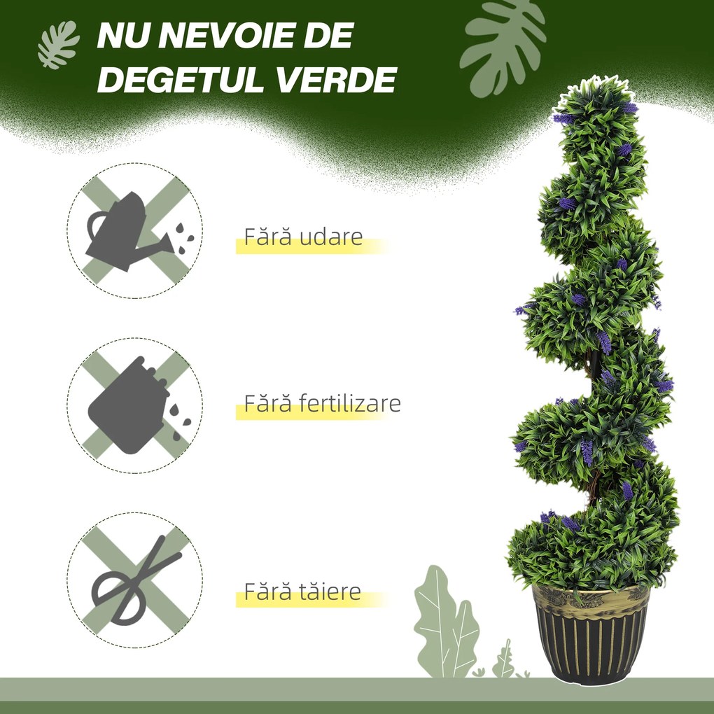 HOMCOM Set de Două Plante Artificiale Lavandă 90cm | Aosom Romania
