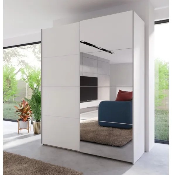 Șifonier cu oglindă KARO 170x210 cm, alb