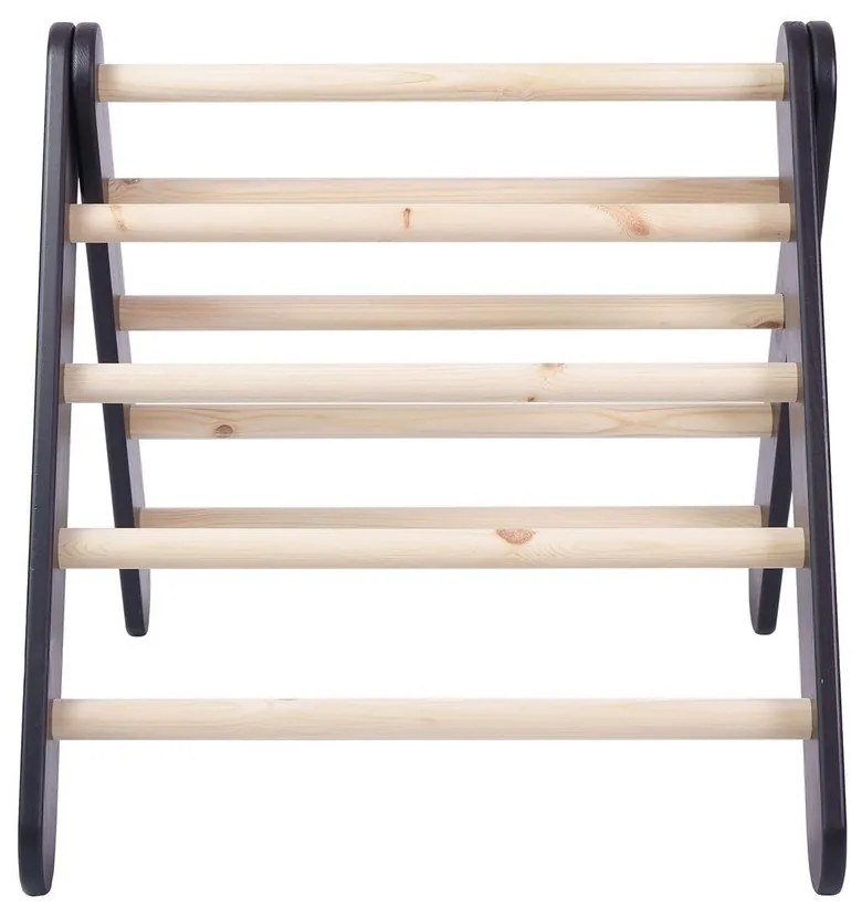 Triunghi Pikler de cățărat negru din lemn de pin 46x87x60 cm Montessori – Meowbaby
