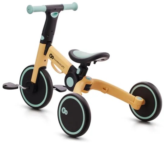 Tricicletă 3 în 1 pentru copii KINDERKRAFT 4TRIKE galben/verde-mentă