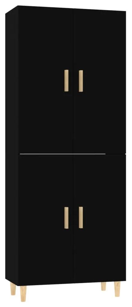 Dulap inalt, negru, 70x34x180 cm, lemn prelucrat 1, Negru